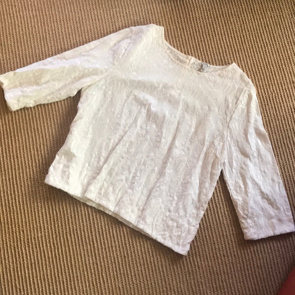 J Crew Textured 3/4 Blouse